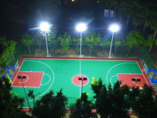 室外塑胶灯光篮球场施工之景区大队停车场