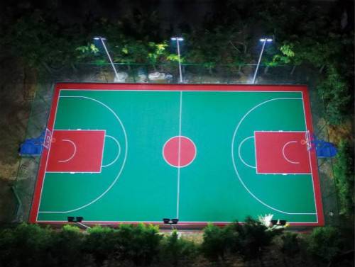 室外塑胶灯光篮球场施工之景区大队停车场